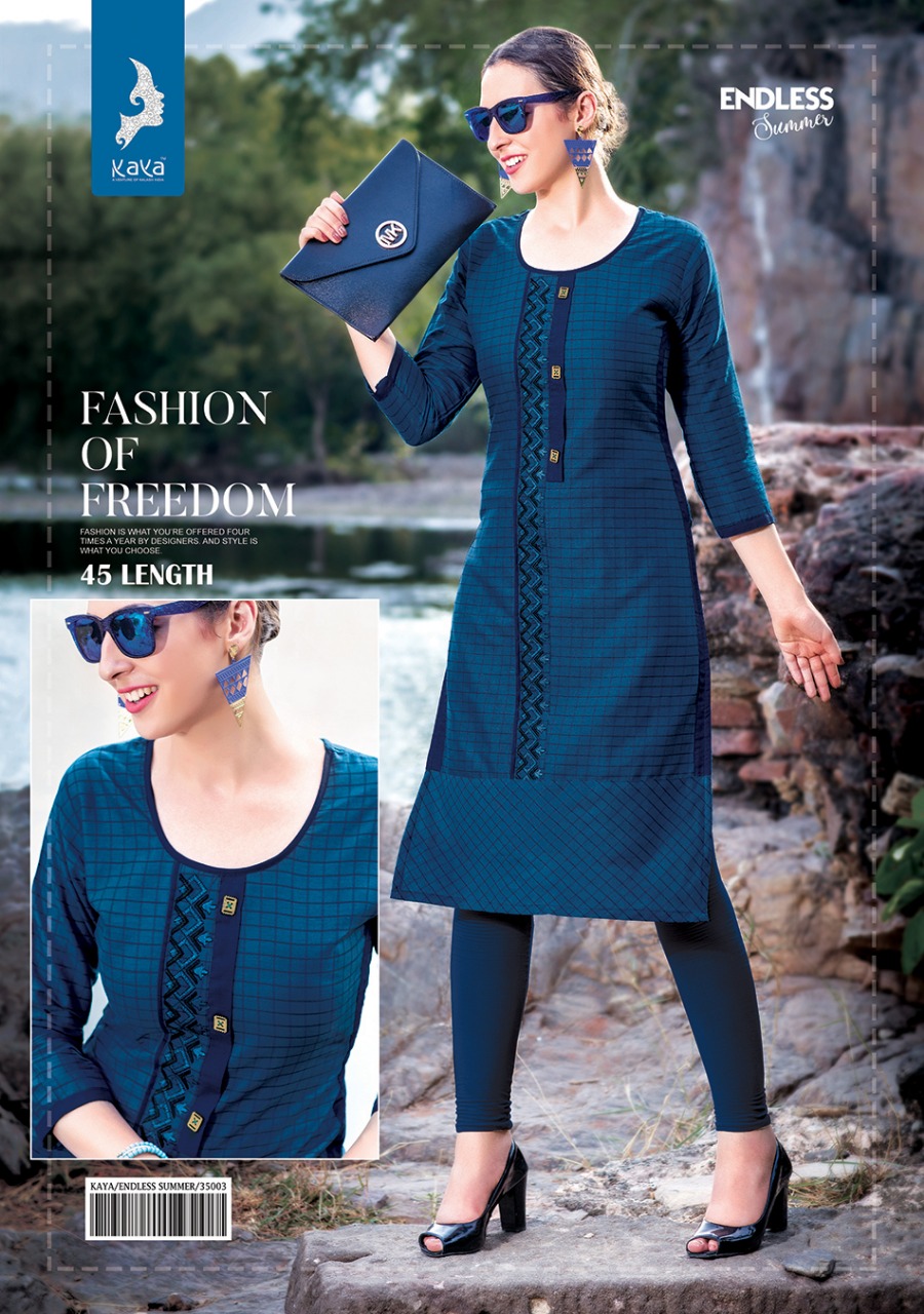 Kaya Design Endless Summer Print Embroidery Kurti Kaya Design Endless Summer Print Embroidery Kurti